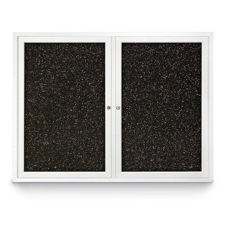 United Visual Products Sliding Door Indoor Enclosed Corkboard, 7 UV9027ACSH-BRONZE-DRKSPR